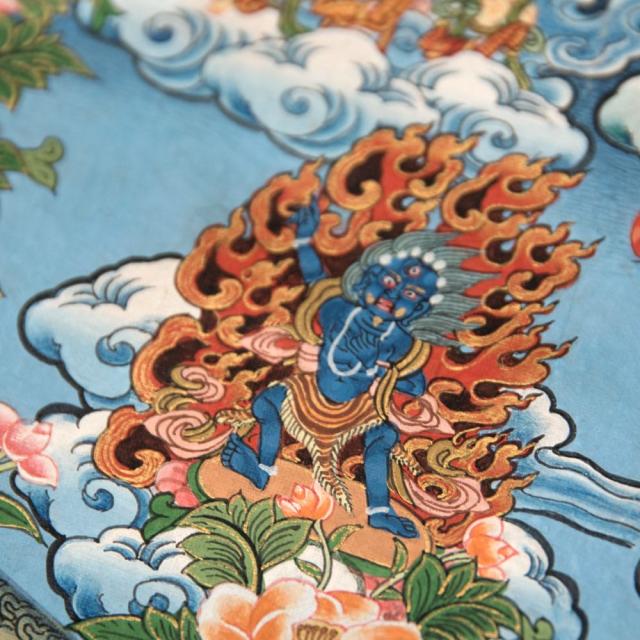【送料無料】 〔一点物〕タンカ 不空成就如来 アモーガシッディ マンダラ 72x53cm / 仏画 チベット 曼荼羅 曼陀羅 インド 本 印刷物 ステッカー ポストカード ポスター_4