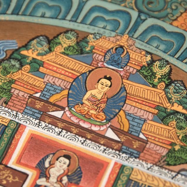 【送料無料】 〔一点物〕タンカ 不空成就如来 アモーガシッディ マンダラ 72x53cm / 仏画 チベット 曼荼羅 曼陀羅 インド 本 印刷物 ステッカー ポストカード ポスター_5