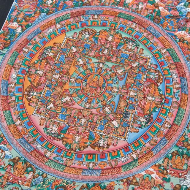 チベット密教1点物 》 手描き曼荼羅十一面観音千手観音仏教密教