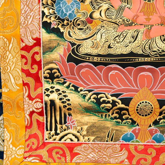 【送料無料】 〔一点物〕装丁付肉筆仏画（タンカ） 無量寿菩薩 / マンダラ 曼荼羅 手描きのタンカ 曼陀羅 インド 本 印刷物 ステッカー ポストカード ポスター_7