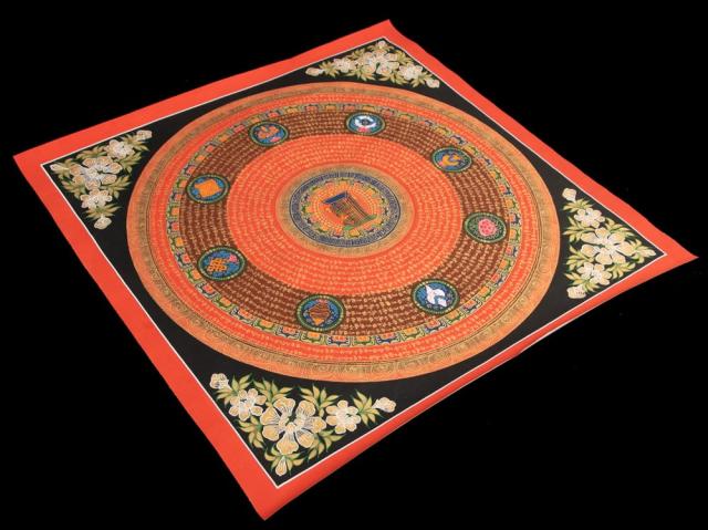 【送料無料】 〔一点物〕タンカ カーラチャクラ アシュタマンガラ 八吉祥曼荼羅 Ashtamangala 75x75cm / 仏画 マンダラ チベット 手描き 曼陀羅 インド 本 印刷物 ステッカー ポストカード ポスター