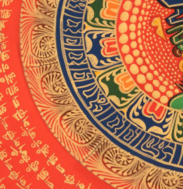 【送料無料】 〔一点物〕タンカ カーラチャクラ アシュタマンガラ 八吉祥曼荼羅 Ashtamangala 75x75cm / 仏画 マンダラ チベット 手描き 曼陀羅 インド 本 印刷物 ステッカー ポストカード ポスター