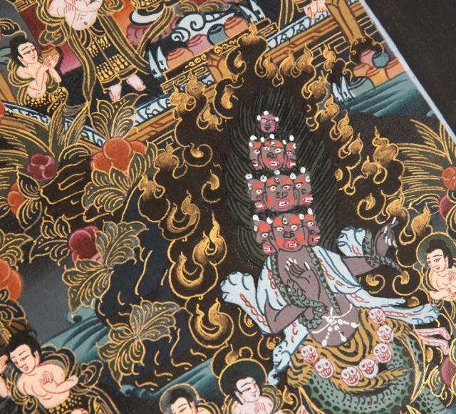 【貨物輸送無料】 〔Raj Lama作 一点物 総合博物館取って置く品級〕タンカ 大円蓮華界曼荼羅 68x93糎 / 仏画 マンダラ 西蔵 手書き 曼陀羅 バーラット 本 印刷物 ステッカー 郵便受け歌留多 貼り出し