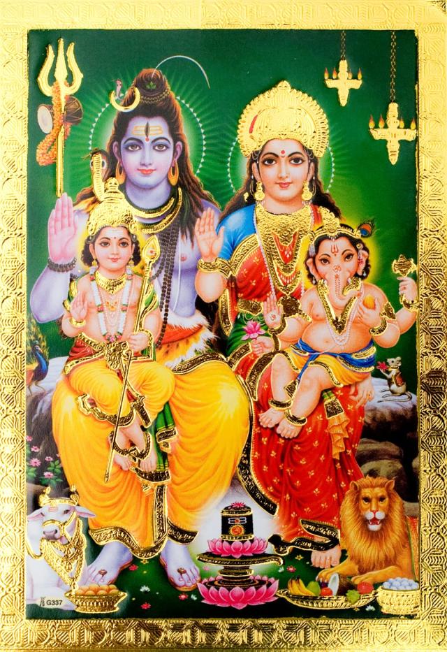 金の神様ポストカード シヴァファミリー ゴールド インド 本 印刷物 ステッカー ポスターの通販はau Pay マーケット インド アジアの雑貨と衣料 Tirakita