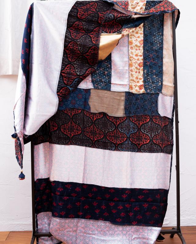 【送料無料】 【インド品質】 1点もの インドの伝統柄 アジュラック模様 ドゥパッタ ストール【約76cm×224cm】 / スカーフ 民族衣装 ショール レディース エスニック衣料 アジアンファッション エスニックファッション 送料無料】 【インド品質】 1点もの インドの伝統柄 アジュラック模様