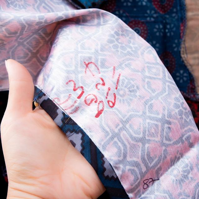 送料無料】 【インド品質】 1点もの インドの伝統柄 アジュラック模様