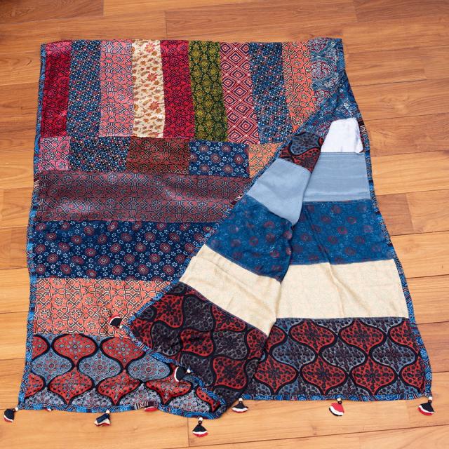 送料無料】 【インド品質】 1点もの インドの伝統柄 アジュラック模様