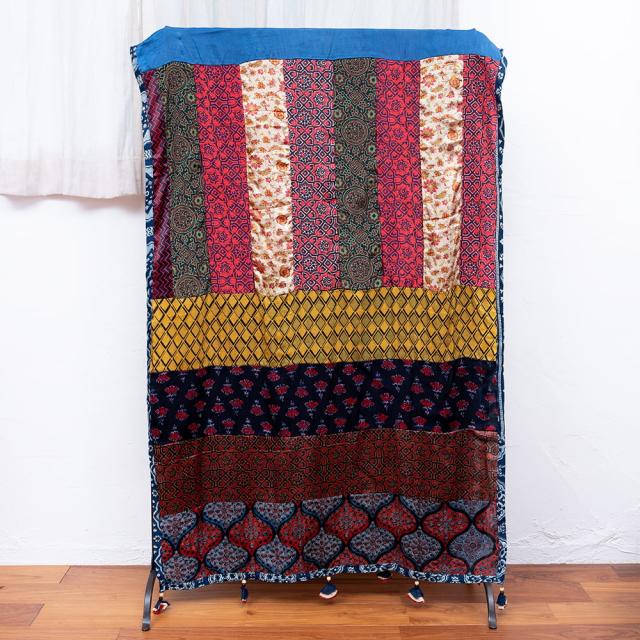 送料無料】 【インド品質】 1点もの インドの伝統柄 アジュラック模様