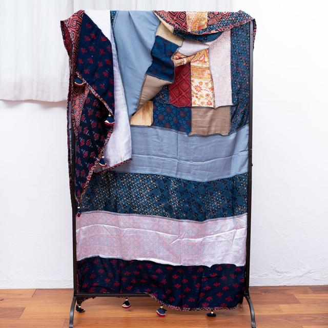 送料無料】 【インド品質】 1点もの インドの伝統柄 アジュラック模様