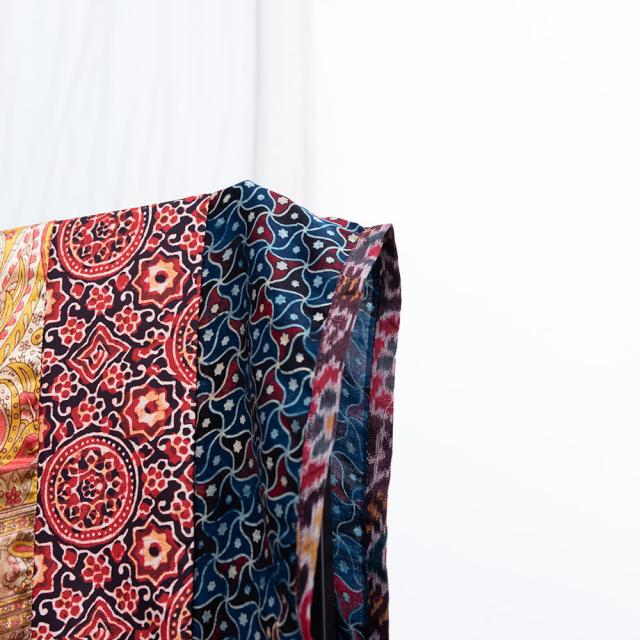 送料無料】 【インド品質】 1点もの インドの伝統柄 アジュラック模様