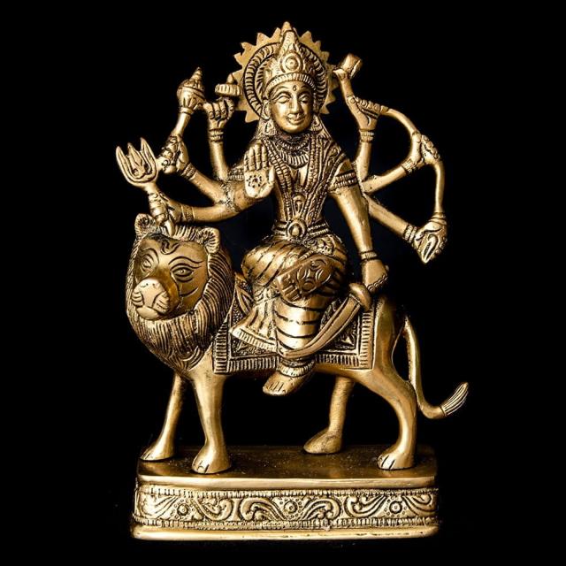 【送料無料】 ブラス製 ドゥルガー 17cm / durga 神像 パールヴァティ 開運 インド 神様 置物 エスニック アジア 雑貨