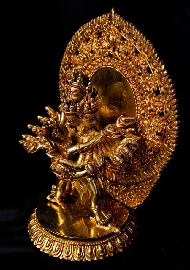 【送料無料】 大悲空智金剛（ヘーヴァジュラ） 銅造鍍金仕上げ 30cm / hevajra 喜金剛 仏像 チベット 密教 ブッダ像 エスニック インド アジア 雑貨の通販は