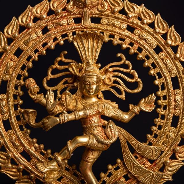 ダンシングシヴァ　高さ21.5cm　ガンメタル製　ナタラージャ　ヒンドゥ教美術 ダンシングシヴァ 高さ21.5cm ガンメタル製 ナタラージャ