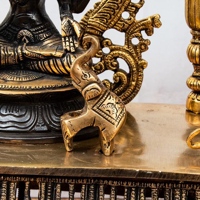 送料無料】 【1点物】真鍮黒塗仕上げ ガネーシャ ラクシュミ