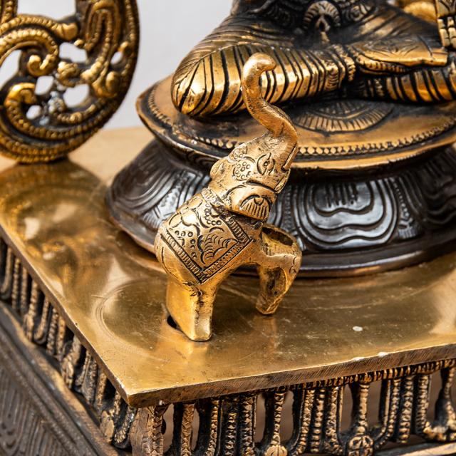 送料無料】 【1点物】真鍮黒塗仕上げ ガネーシャ ラクシュミ