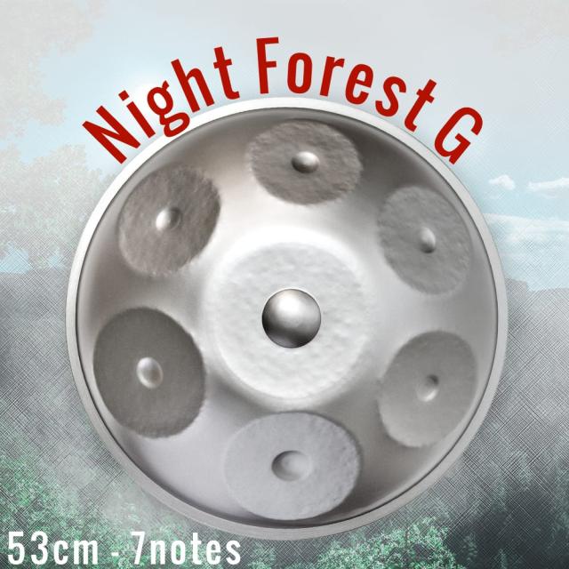 【送料無料】 ハンドパン Night Forest G【53cm 7notes】 ソフトケース付属 / スチールパン 打楽器 パーカッション 民族楽器 インド楽器 エスニック楽器 ヒーリング楽器