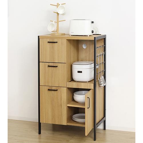 クロシオ 【組立式】 アート食器棚60-100 モダンナチュラルの通販は