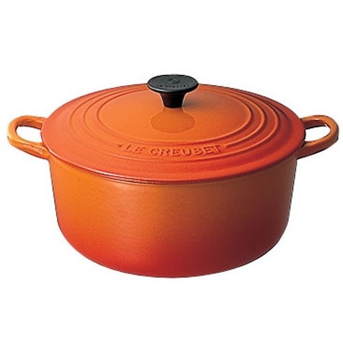 ル・クルーゼ(LE CREUSET) ココット ロンド IH対応 両手鍋 16cm 2501-16(オレンジ)