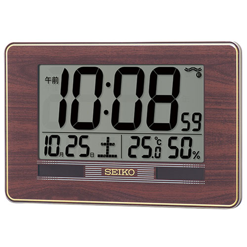 セイコー(SEIKO) SQ446B(茶木目模様) 電波掛置兼用時計の通販は