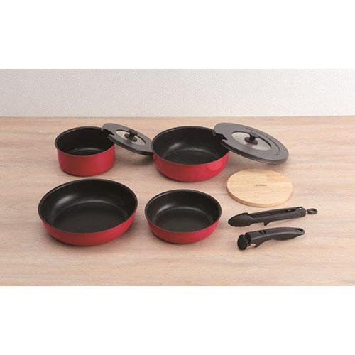サーモス(THERMOS) KSA-9A-R(レッド) 取っ手のとれるフライパン9点セットAAの通販は 7,723円