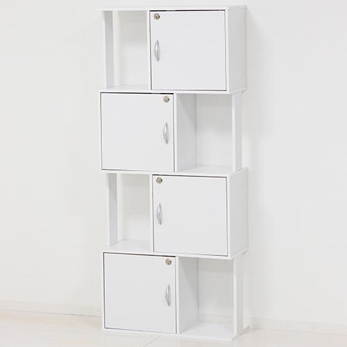 クロシオ 【組立式】 ラック鍵付き4段 ホワイト 7,662円