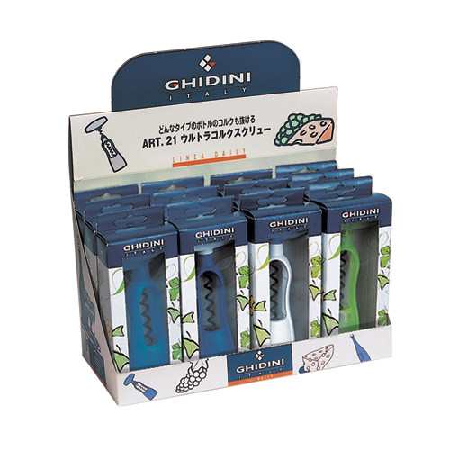 ワインオープナー GHIDINI ジディニ ウルトラ ディスプレイスタンド(各色3ヶ×4列=12ヶ入) CF021AA スクリュープル