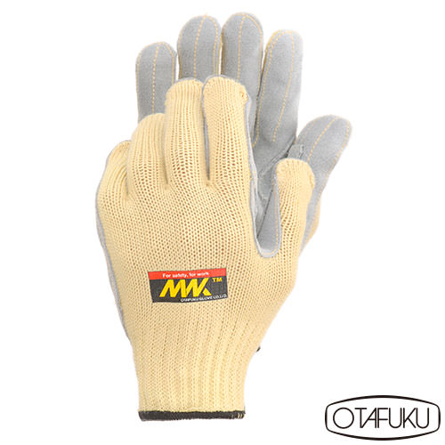 耐切創手袋 おたふく手袋 耐切創手袋 MWK 7G 牛床革貼り 5双入り 耐切創レベルD(5 MWK-916