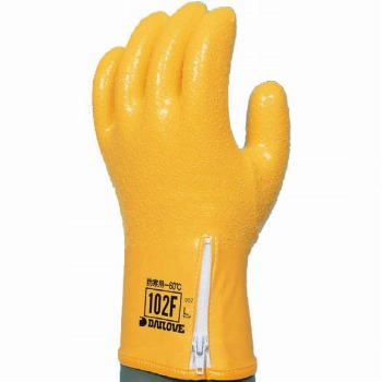 ポリウレタン手袋 ダイローブ ダイヤゴム ダイローブ ファスナー付 インナー一部取り出し型 ポリウレタン製防寒用手袋 [10双入] 102F ゴム手袋 裏布ありの通販は 27,749円