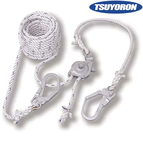 親綱 命綱 ロープ 藤井電工 ツヨロン GCハリップ(水平移動用親綱+緊張器セット) サイズ：20m GCH-20 高所作業 安全用品の通販は