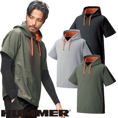 ジャージ HUMMER ハマー  レヴスキンズ半袖フーディー 28559  ゆったり オーバーシルエット 吸水速乾 ドライ 軽量の通販は