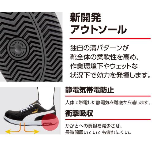 安全靴 ハイカット PUMA プーマ 新作 静電 ヘリテイジ エアツイスト Heritage AIRTWIST 2.0 MID H&L マジックテープ ミッドカット 新商品 軽量 メンズ