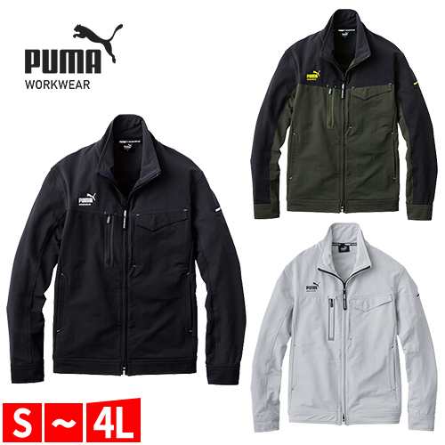 作業ウェア PUMA ワークジャケット 作業着 ストレッチ ジャケット 作業服 通年 メンズ ブルゾン ジャンパー 大きいサイズ 4L 作業着 かっ