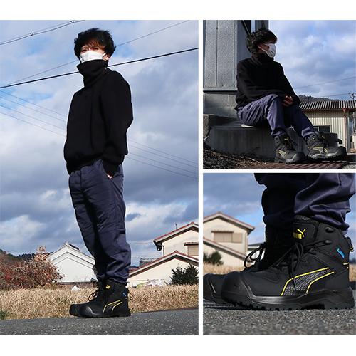 【期間限定ポイント10倍！】安全靴 ハイカット PUMA プーマ ユーロモデル EU ROCK HD CTX MID 63.270.0 2026年 メンズ レディース 紐靴 ミッドカット ミドルカット スニーカー 作業靴 JSAA規格 軽量 かっこいい お
