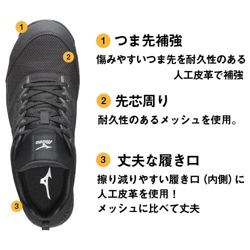安全靴 ミズノ MIZUNO オールマイティ VS ALMIGHTY VS  F1GA1803 新商品 新作 2020年 紐靴 JSAA メンズ レディース かっこいい おしゃれ メッシュ シューズ 現場 軽量 滑りにくい 疲れにくい 耐滑 ミズノ 安全靴の通販は