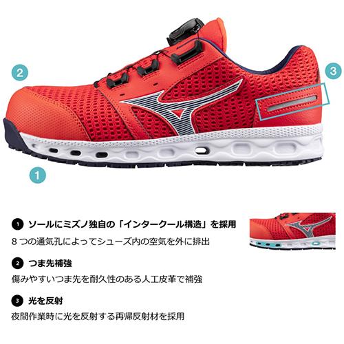 安全靴 ミズノ MIZUNO ALMIGHTY VH51L オールマイティ BOA ダイヤル式