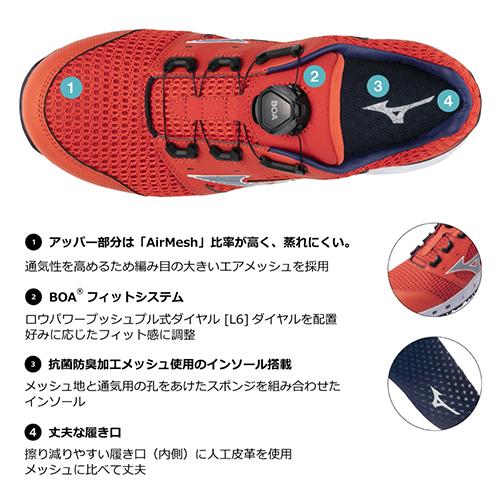 安全靴 ミズノ MIZUNO ALMIGHTY VH51L オールマイティ BOA ダイヤル式