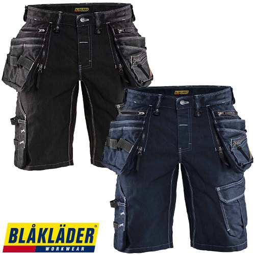 作業服 ハーフパンツ ブラックラダー BLAK LADER CRAFTSMAN SHORTS ストレッチショートデニムカーゴパンツ 1992-1141 作業着 春夏