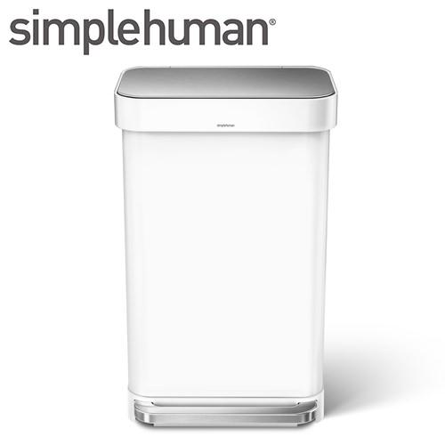 ゴミ箱 ペダル式 simplehuman シンプルヒューマン 【代引き不可商品】レクタンギュラーステップカン 45L ホワイト 114 ダストボックス トラッシュボッックスの通販は