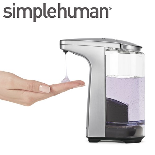 ディスペンサー ボトル simplehuman シンプルヒューマン 【代引き不可商品】センサーポンプ シルバー 147 バス用品