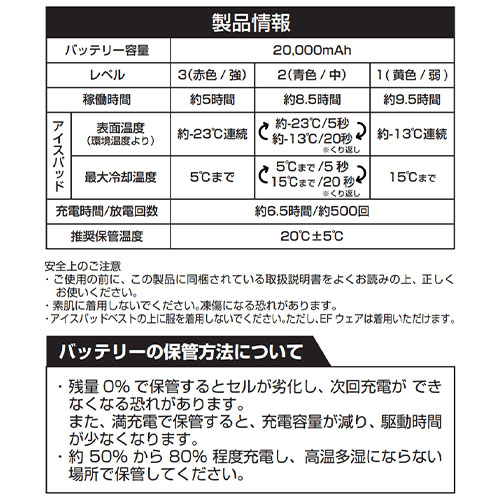 ペルチェベスト 冷却作業着 桑和 SOWA アイスパッド・ベストセット 13209 作業着 作業服 春夏