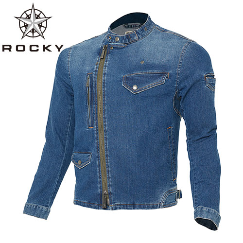 作業服 デニム ロッキー ROCKY  デニムライダースジャケット RJ0916 作業着 通年 秋冬 タウンユース アウトドア バイク ツーリング キャンプ カッコいい ストレッチ 動きやすい おしゃれ
