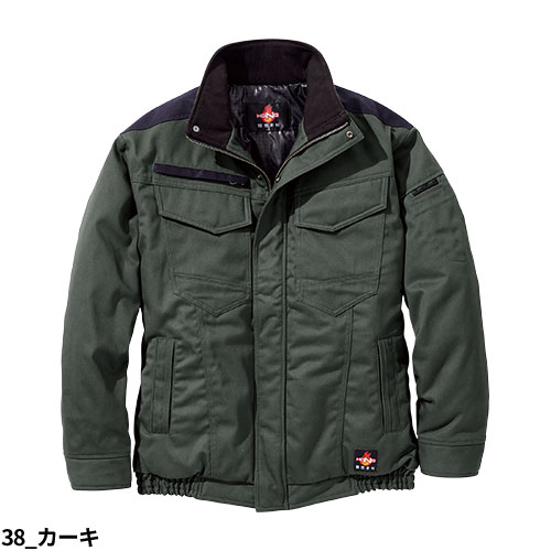 難燃防寒ブルゾン 作業服 ジャケット 作業着 ジャンパー 上着 ブルゾン ドカジャン 防寒着 難燃 燃えにくい 耐炎 耐熱 帯電防止 防炎 裏アルミ 防寒 村上被服 鳳皇 HOOH HONO 4233 綿100 コットン 人気 安い アウトドア ワーク ウ_15