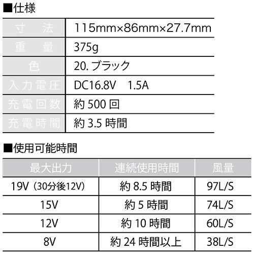 EFウェア バッテリー 村上被服 鳳皇 HOOH 快適ウェア用バッテリー単体 V19シリーズ 2023年モデル V1903 作業着 作業服 春夏  扇風機 電動の通販はau PAY マーケット まもる君 au PAY マーケット店 au PAY マーケット－通販サイト