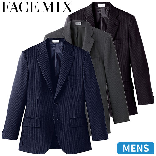 ジャケット 制服 ユニフォーム スーツ FACEMIX フェイスミックス メンズテーラードジャケット（ストライプ） FJ0002M 飲食店 フォーマル メンズ ホテル レストラン ブライダル おしゃれ かっこいい