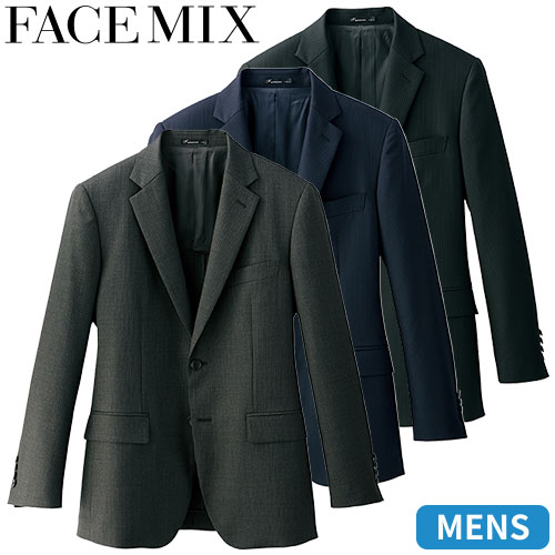 ジャケット 制服 ユニフォーム スーツ FACEMIX フェイスミックス メンズスリムストレッチジャケット（ストライプ） FJ0012M 飲食店 フォーマル メンズ ホテル レストラン ブライダル おしゃれ かっこいい