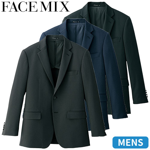 ジャケット 制服 ユニフォーム スーツ FACEMIX フェイスミックス メンズレギュラーストレッチジャケット（ストライプ） FJ0013M 飲食店 フォーマル メンズ ホテル レストラン ブライダル おしゃれ かっこいい