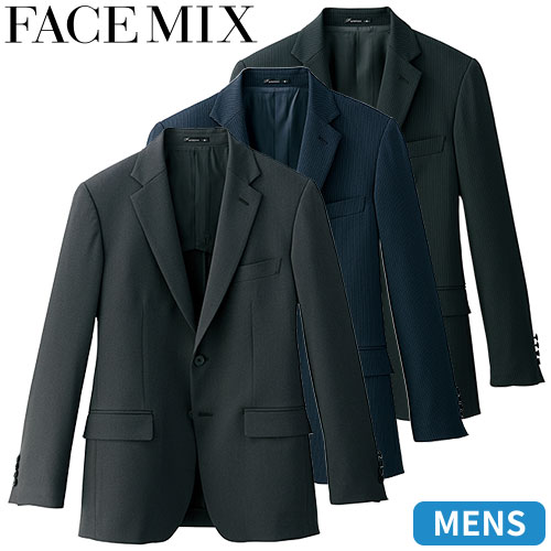 ジャケット 制服 ユニフォーム スーツ FACEMIX フェイスミックス メンズスリムストレッチジャケット（ストライプ） FJ0014M 飲食店 フォーマル メンズ ホテル レストラン ブライダル おしゃれ かっこいい