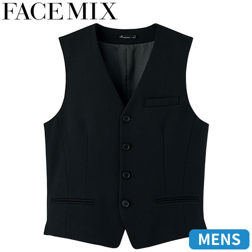 ベスト 制服 ユニフォーム FACEMIX フェイスミックス メンズストレッチベスト（無地） FV1006M 飲食店 レストラン カフェ バー メンズ バーテンダー ホテル おしゃれ かっこいい