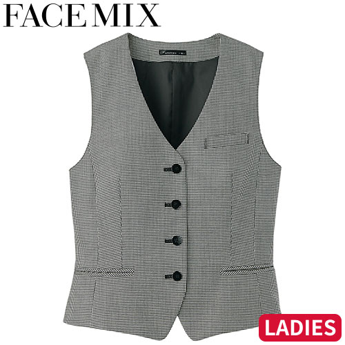 ベスト 制服 ユニフォーム FACEMIX フェイスミックス レディスストレッチベスト FV1310L 飲食店 レストラン カフェ バー レディース バーテンダー ホテル おしゃれ かっこいい