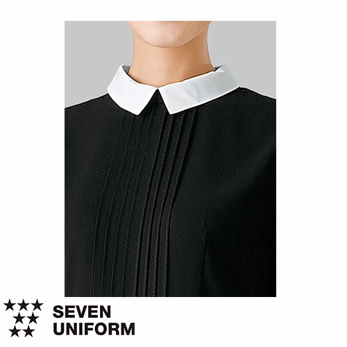 飲食サービス系ユニフォーム セブンユニフォーム ワンピース(ベルト・替衿付) 半袖 CP2040 SEVEN UNIFORM 白洋社 飲食サービス系ユニフォーム セブンユニフォーム ワンピース(ベルト